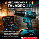 Taladro de Impacto MAX inalámbrico percutor + Maletin + 24 Accesorios + 2 Baterias 21V